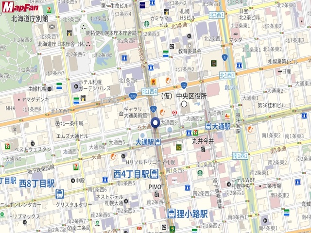 札幌ホワイトイルミネーションのアクセスの地図