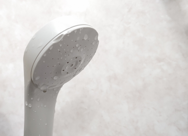 白い持ち手のシャワーの画像