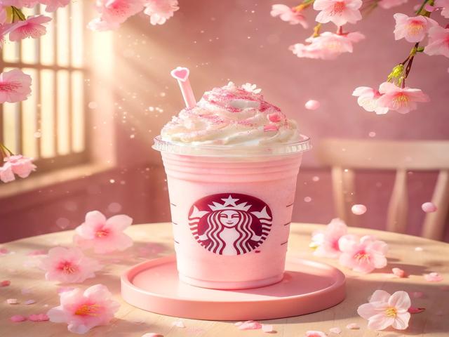 スタバのさくらフラペチーノのイメージ画像